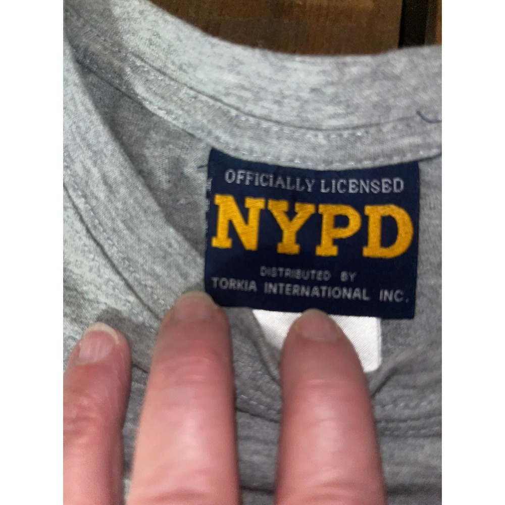 NYPD T-Shirt Mens XL Heather Gray New York City Police Dept Torkia International - Picture 3 of 6